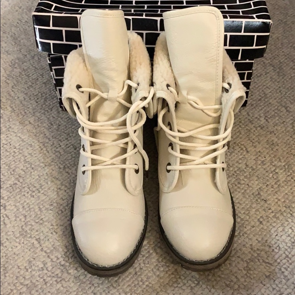 Dirty Laundry White Boots